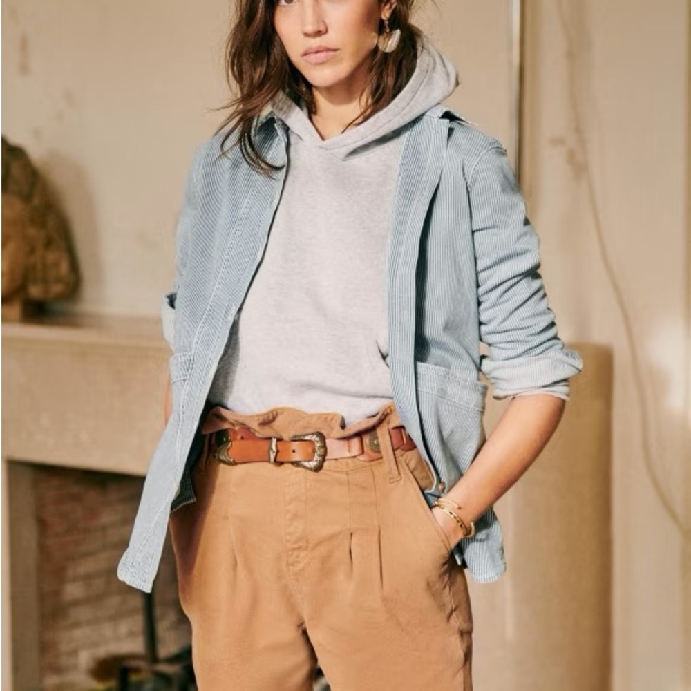 Sezane | high waist pants | yellow